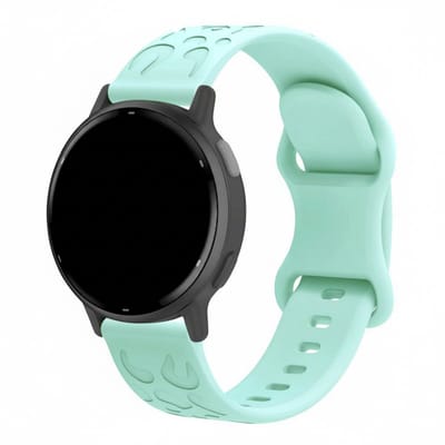 Siliconen bandje - geschikt voor Garmin Venu 2s / 3s / 4 (41mm) / Vivoactive 4s / Forerunner 255s / 265s - Huawei Watch GT 5 Pro - 42mm / GT 6 / GT 5 / GT 4 - 41mm - luipaard - mint
