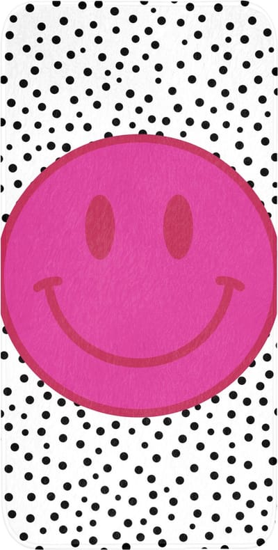 WC mat 60x120 cm - Antislip - Smiley - Roze - Stippen - Toiletmat - Vloermat - Douchemat - Toilet tapijt - Toiletmatten