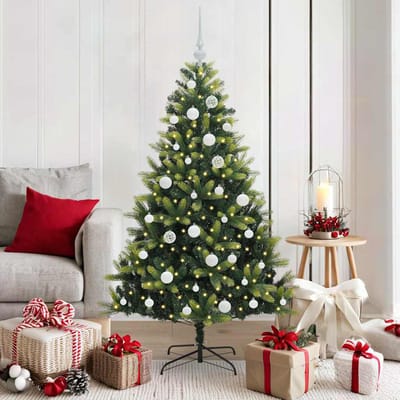 vidaXL - Kunstmatige - Gehingde - Kerstboom - 150 - LEDs - Groen - 150 - cm - PVC - en - PE