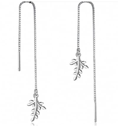Zilveren oorbellen- Lang -Takje- Doorsteek- Charme Bijoux