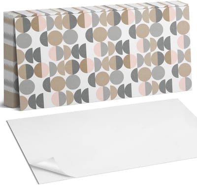 Coloray Plaktegels - Geometrie van cirkels en halve cirkels Zelfklevende Wandtegels - 40 cm x 20 cm - Grijs Plaktegels - 10 stuks - Rechthoek PVC Tegels - Plaktegels Badkamer - Vloertegels Zelfklevend - Vinyltegels Vloer Zelfklevend