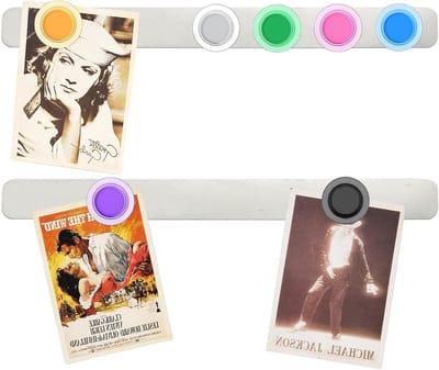 Memo bord met zelfklevende magnetische strips en sterke ronde magneten voor kantoor - 2 ijzeren strips + 7 kleurrijke magneten, ideaal voor notities en organisatie
