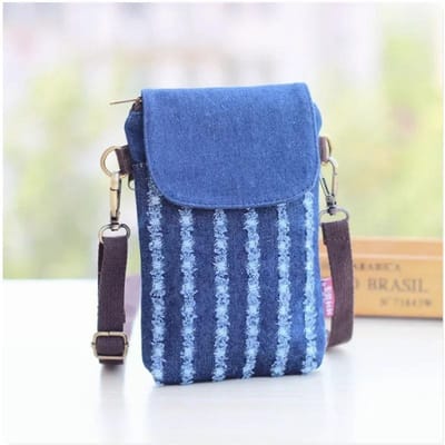 Denim 3-laags mini-messenger voor dames, mobiele telefoontas, schoudertas, portemonnee, handtas, portemonnee, damestas, draagtas