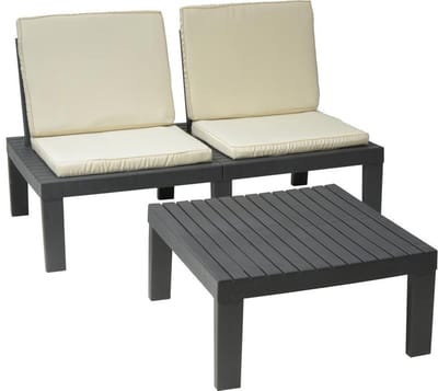 Pro Garden | Tuinset (tafel en stoelen) inclusief Crème kussens