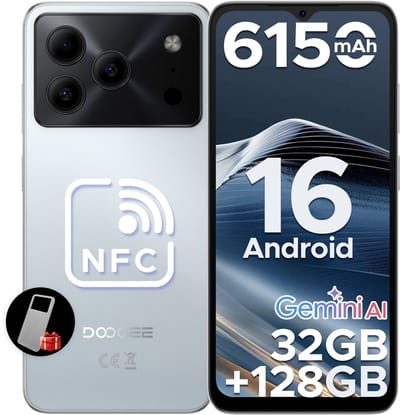 DOOGEE Note 56 Pro - Smartphone - 32GB RAM + 128GB ROM(2TB/TF) - Gemini AI - Android 16 - 6150mAh - 6,56 inch HD + 90Hz - 4G Dual SIM - Gemini AI - OTG - NFC - Face ID - GPS - Wit