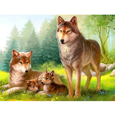 Diamant Schilderij Wolf Volledige Boor Diamant Borduurwerk Dierlijk Patroon Kralen Sets Strass Afbeelding 20X30CM beige