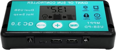 Zonnecontroller - Laadregelaar - Energiebeheer - MPPT technologie - 10A - Zwart