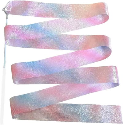 Danslinten set - Gymnastiek linten - Artistieke expressie - Duurzaam glasvezel handvat - 4 meter - Gradiënt regenboog
