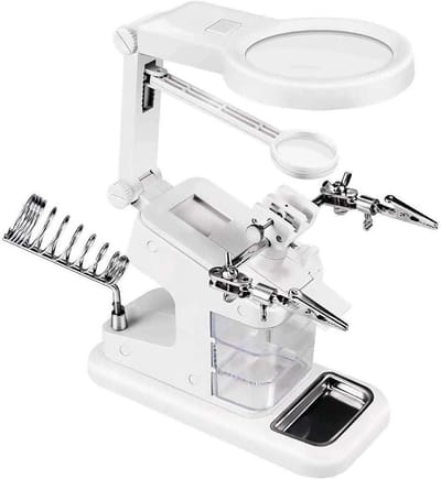 Derde Vergrootglas met Klemmen, Solderingshulp met 3x Vergroting voor Assemblage, Reparatie en Hobbyprojecten