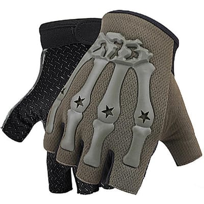 Vingerloze Handschoenen voor Motorrijden, Fietsen, Wandelen, Jagen en Buitensporten - Antislip Halve Vingerhandschoenen gray