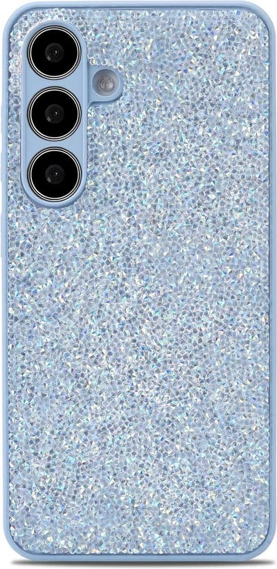 Casemania Hoesje Geschikt voor Samsung Galaxy A15 - Blauw - Diamant Glitter Back Cover