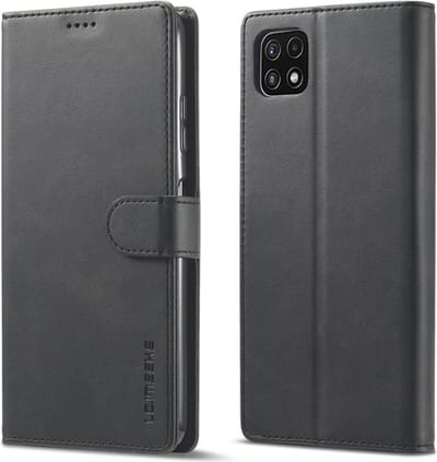 LC.IMEEKE Hoesje - Geschikt voor Samsung Galaxy A22 5G Hoesje - LC.IMEEKE Luxe Book Case - Zwart