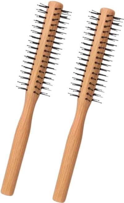 COCHO® Ronde haarborstels - 2 Stuks - Houten borstels met - Antistatisch en hittebestendig