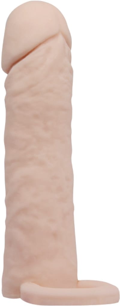 Power Escorts Penis Sleeve Extender – Flesh – 16 cm – Cyberskin – Vergroting lengte & dikte – Herbruikbaar