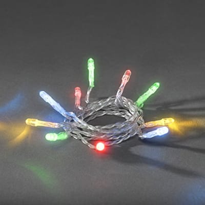Led-lichtsnoer met aan/uit-schakelaar en timer - 30 kleurrijke diodes - Batterijvoeding voor binnen