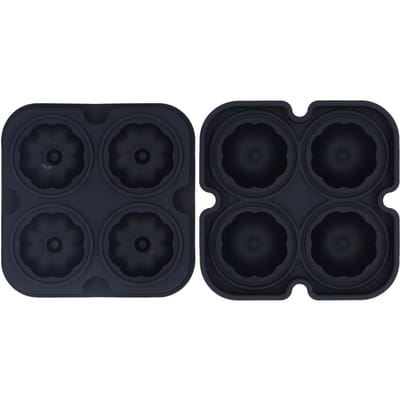 Pompoen IJskogel Vorm 3D Pompoenvorm Voedselkwaliteit Silicone 4 Cellen Gemakkelijk Loslaten Whiskey Ijsvorm zwart