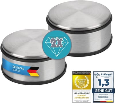 Roestvrij Stalen Deurstopper met Rubber Bescherming - Stijlvolle Deurhouder (11x6cm, 2 Stuks)