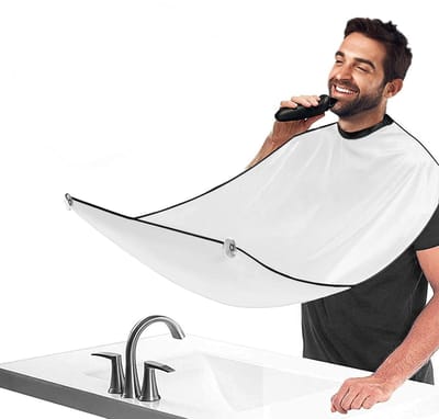 Baardschort - 119*78cm - Baardhaarverzamelaar - Schort Mannen - Waterdichte antiaanbakverzorgingsdoek - Baardhaarverzamelaar voor scheren en trimmen - Met 2 zuignappen - Baard Cape - Scheerschort - Badkamer - Beste cadeau voor mannen