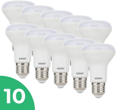 Sidef Reflector Spaarlamp E27 - 11W - Warm Wit Licht (2700K) - 660 lm - 8 jaar - Niet Dimbaar - 10 stuks - Bespaar op energiekosten