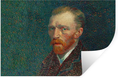 Muurstickers - Sticker Folie - Kunst - Van Gogh - Oude meesters - Zelfportret - 30x20 cm - Plakfolie - Muurstickers Kinderkamer - Zelfklevend Behang - Zelfklevend behangpapier - Stickerfolie