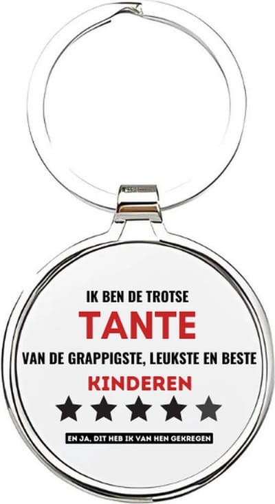 Akyol - ik ben een trotse tante van de grappigste, leukste en beste kinderen ooit Sleutelhanger - Tante - de leukste tante - tante sleutelhanger - sleutelhanger - sleutelhanger voor tantes - familie sleutelhanger - verjaardagscadeautje - 4 x 7,5 CM