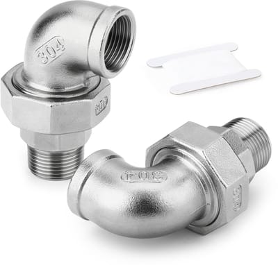 Dailygoods- Pijpfitting 3/4" BSP - Gegoten Elleboog - Vrouwelijk/Mannelijk - Corrosiebestendig - Temperatuurbestendig - Diepe Draad