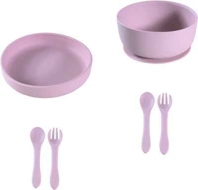 Sproudsy Serviesset Serene - Kinderservies - Kraamcadeau - Baby - 4-delig - Soft Purple