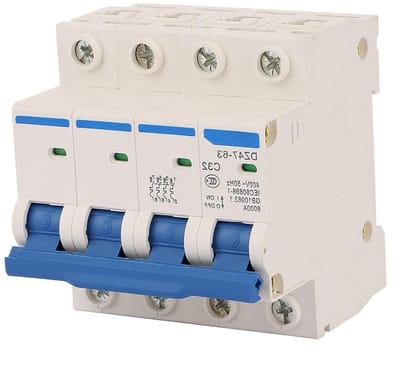 Miniatuur Aardlekautomaat 4-polig 32A 400V met Fi 40A en 30mA Beveiliging voor Elektrische Installaties