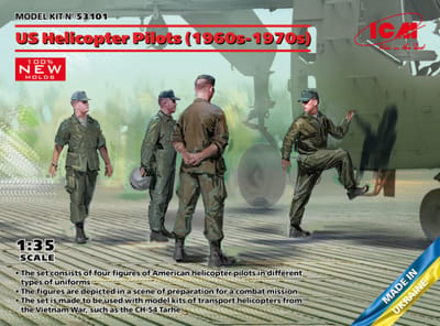 ICM Modelbouwpakket Helikopters - 53101 US Helicopter Pilots 1960s-1970s - Figuren Plastic - 1:35 - Modelbouw