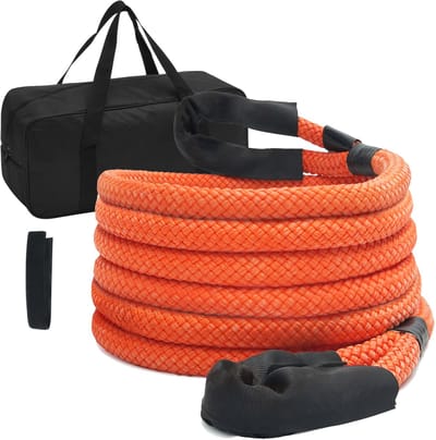 Kinetic Bergingskabel 22,225 Mm X 6096 Mm, 13.871 Kg, Sleepkabel met 30% Elasticiteit, Heavy-Duty Bergingsband voor Jeep, Suv, Vrachtwagen, Atv, Utv en Tractor, Ideaal voor Reddingsoperaties