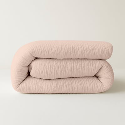 Wasbaar Dekbed Mousseline 140x200 cm Zachtroze - Dekbed zonder overtrek- 2 in 1 Dekbed met vaste overtrek