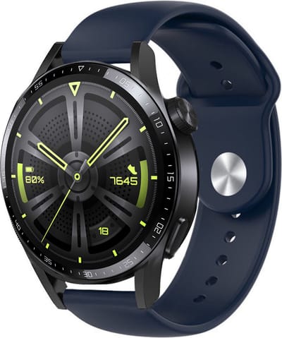 Strap-it Sport bandje geschikt voor Huawei Watch GT / GT 2 / GT 3 / GT 3 Pro 46mm / GT 4 46mm / GT 5 & 5 Pro (46mm) / GT 4 46mm / GT 5 & 5 Pro (46mm) / GT 2 Pro / GT Runner / Watch 3 - Pro / Watch 4 (Pro) / Watch Ultimate - donkerblauw