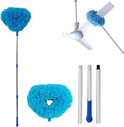 Plafondventilator Duster - Stofwisser Verlengbaar - Hoogtes Schoonmaken - 360 Graden Reiniging - Tot 1097 cm - Blauw