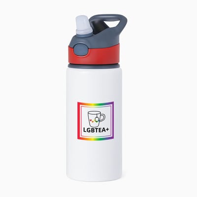 Hacebo® - Pride cadeau waterfles met rietje rood - Lgbt pride - Pride vlag - Gay cadeau - Gay pride accessoires - Homo - LGBTQ vlag - accessoires - cadeau - met tekst - water fles - 650ML