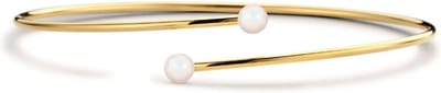 CO88 Collection 8CB-90804 Stalen Armband - Dames - Bangle met Parel aan Uiteinde - 60 x 51 mm - Parel 4 mm Doorsnee - Goudkleurig
