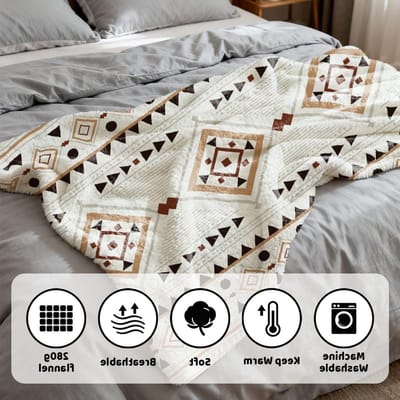 Zachte dikke fleece deken in bohemian stijl, warme ruitdeken voor bank en reizen, comfortabel en decoratief voor thuis en op kantoor