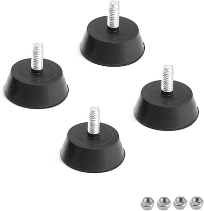 Verstelbare Meubelvoeten - 4 Stuks Rubber Schokabsorber Voeten met M6 Draad en 32mm Basis voor Hoge Stabiliteit en Meubelondersteuning