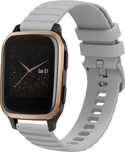 Siliconen bandje - geschikt voor Amazfit GTS / GTS 2(E) / GTS 2 Mini / GTS 3 / 4 (Mini) / Bip (S) / Bip U (Pro) / Bip Lite / Bip 3 (Pro) / GTR 42 mm / Pop (Pro) / Active (2) - grijs