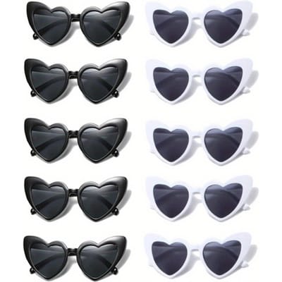 10 pièces Monture de lunettes Cœur Pêche Nouveauté Combinaison Dernier Style Moderne Décontracté Accessoires de Décoration Quotidienne pour Hommes et Femmes Même Style Utilisation pour Fête gray