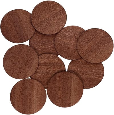 Houten Cirkels - Houten Schijven - Knutselen Decoratie - Gelaserd Dun Fineer - 6cm Diameter - Donker Hout