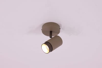 Opbouwspot - GU10 1lichts - zand beige met cacao bruin