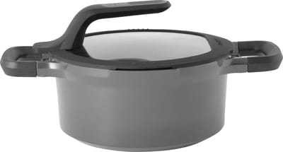 GEM Kookpot met deksel en hittebestendige handvaten grijs 20 cm - Grijs - PFAS-vrij