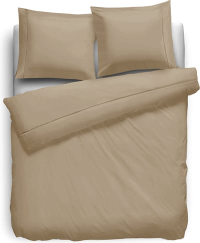 Eleganzzz Dekbedovertrek Percal Katoen Uni - Met Bies - Zand - Dekbedovertrek 140x200/220cm - Dekbedovertrekken - Eenpersoons - Effen Dekbedovertrek