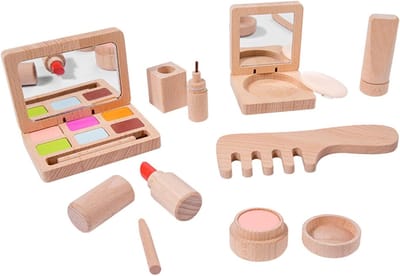 Speel Make-up Set - Kinderen Schoonheidssalon - Fantasierijk Spel - Houten Materiaal - 23 x 18 x 6 cm
