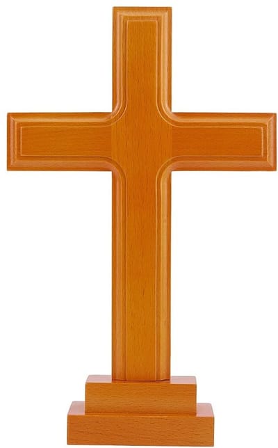 Dailygoods- Kruisbeeld Staand 29,1 cm - Houten Decoratie - Ornament voor Woonkamer - Geloofsdecoratie - Duurzaam Hout - Uniek Design