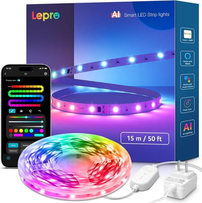 Slimme RGBIC LED Strip 15 meter met Muziek Synchronisatie en App Besturing