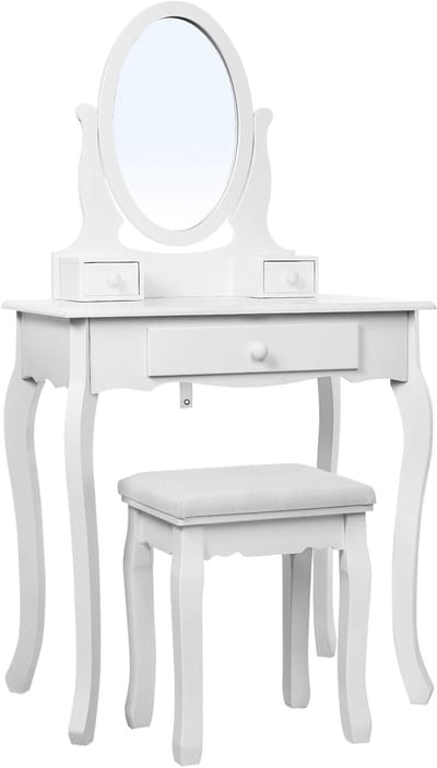Make-up tafel met spiegel en 3 lades - veelzijdige opbergruimte en veilig ontwerp
