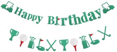 Dailygoods- Verjaardagsbanner Groene Golf - Feestdecoratie - 3m Touwlengte - 15cm Karakterhoogte - Duurzaam Papier - 1 Set - Feestbanner
