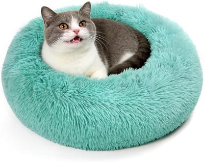 Zacht en Rond Dierkussen, Wasbaar en Antislip, 50 cm, Perfect voor Kleine Honden en Katten, Donkergroen, Comfortabel en Stijlvol