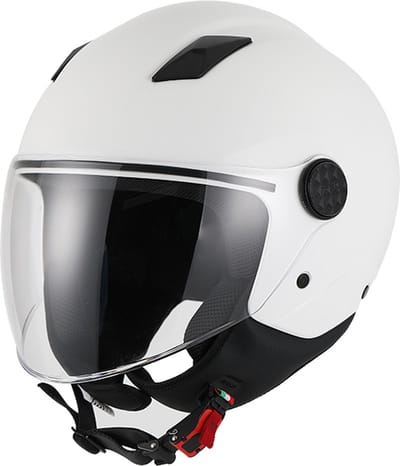 Vito Uno Jethelm - Motorhelm & Scooterhelm - Glans Wit - Maat XS